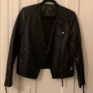 Top shop Quilted Faux Leather Biker Jacket